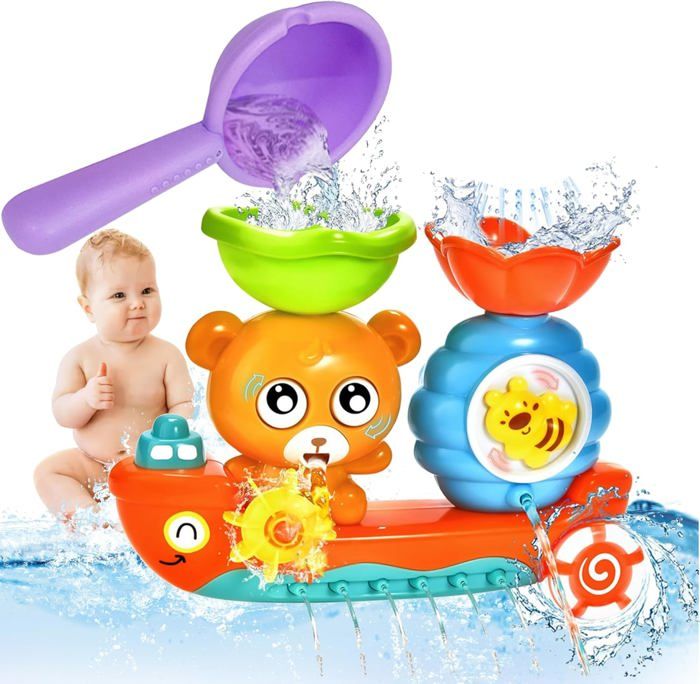 Jouets de Bain pour Bebe,Jouet Piscine Bébé, Ours et Abeille Jouet