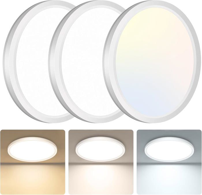 Plafonnier LED 18 Cm Ultra-Mince 15W 1500 Lm – 3000K/4000K/6500K – IP44 Étanche Pour Toutes Pièces