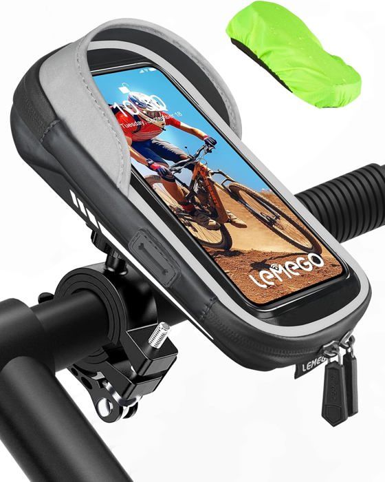 Support Telephone Velo Etanche, Sacoche Téléphone Vélo VTT Avec écran Tactile Transparent Et Pare-Soleil Pour Smartphone 7,0 Pouce - Sport