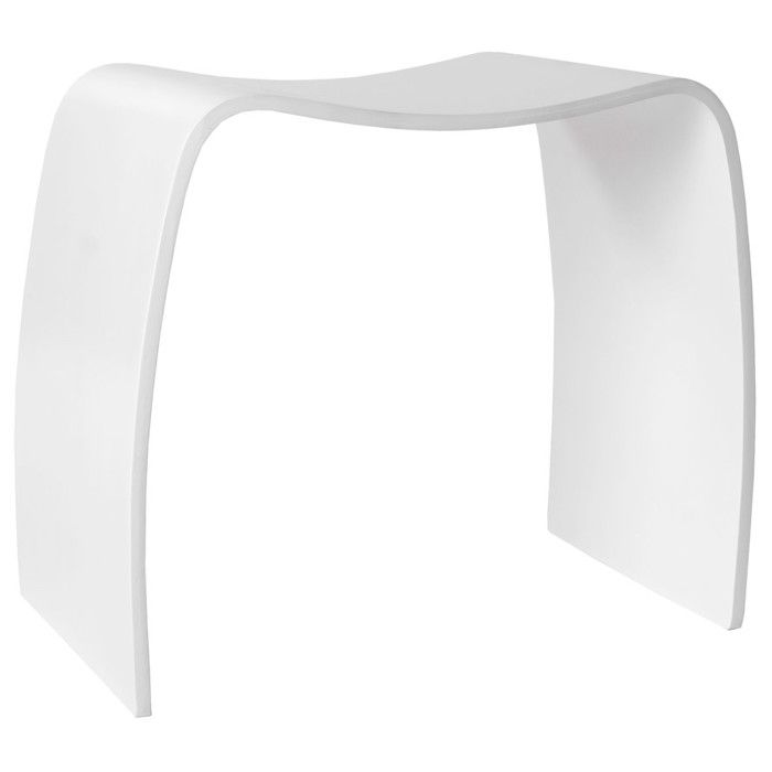 tabouret bas - ALTEREGO - MOJO -Blanc - Bois - 49x32x44 cm