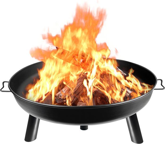 Brasero En Acier Inoxydable Rond Jardin Extérieur Avec Grille 75cm Foyer - - Le Bois Sous Toutes Ses Formes