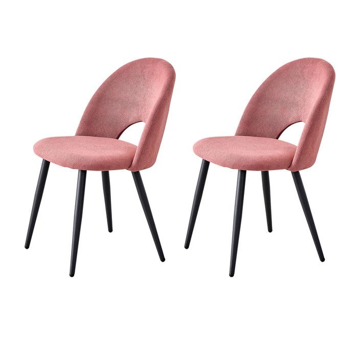BenyLed Lot de 2 Chaises de Salle à Manger en Velours Matty Chaise de Cuisine pour Salle à Manger Bureau Les Cafés Rose