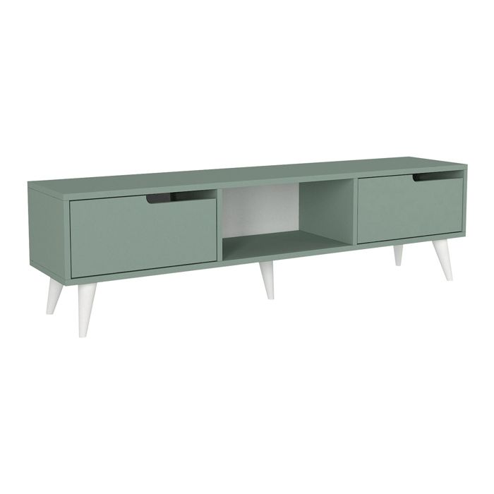 Meuble TV Kullila 160 x 35 x 40 cm vert / blanc