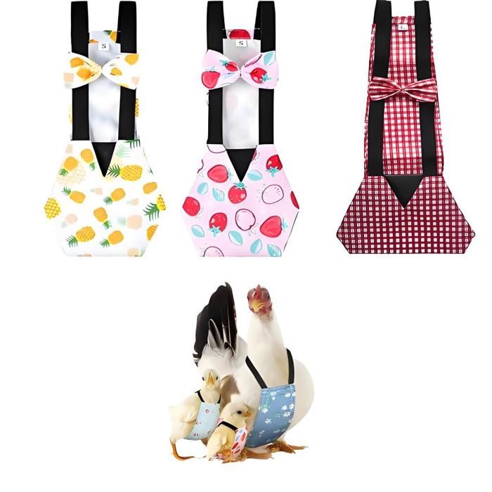 Meilleurs prix pour YZMRBDQC Lot de 3 Couches Lavables et Réutilisables pour Poules Canards Oies avec Nœud Papillon Imperméables et Réglables