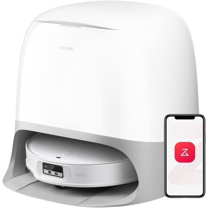 ROBOROCK QREVO CurvX - Aspirateur Robot Laveur - 22 000 Pa - Brosse et Serpillière FlexiArm - Anti enchevêtrement - Roborock