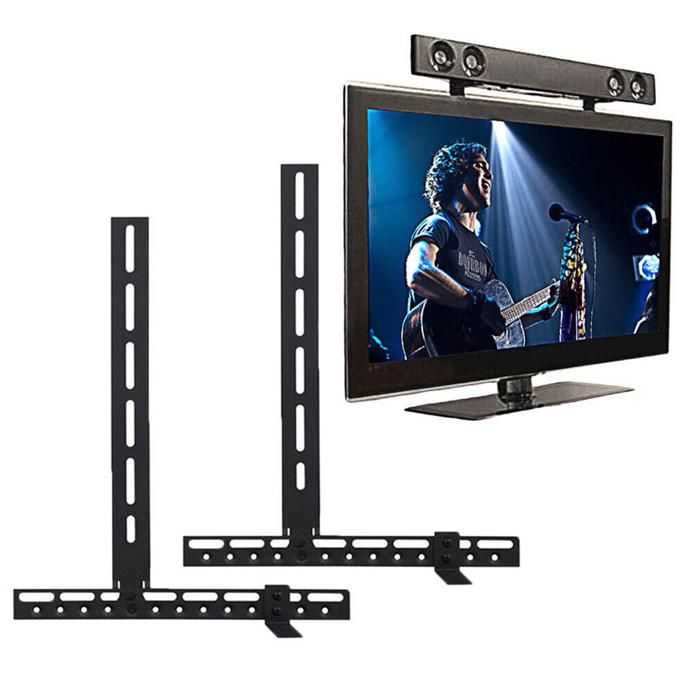 Support Universel de Fixation Pour Barre de Son Compatible TV Universel Montage Mural Au-Dessus/En-Dessous de TV jusquà 10 kg