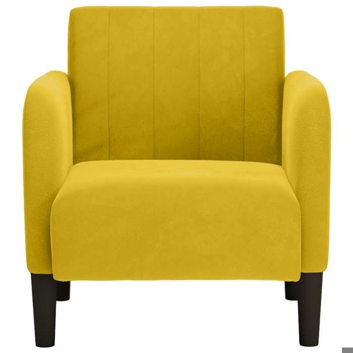 Bestseller Chaise simple - BURKE - Fauteuil salon - avec accoudoirs - jaune 54 cm velours FF4910