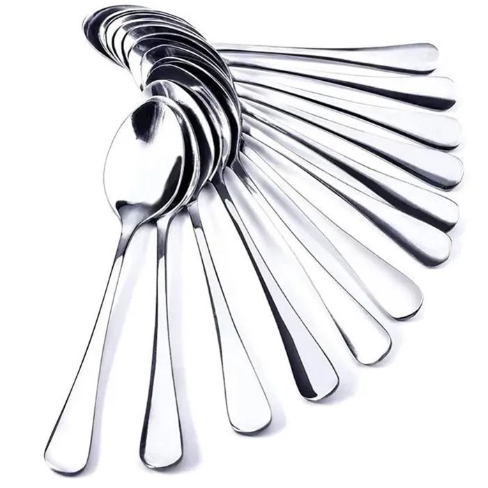 Lot de 12 Cuillères à Café Ovales en Acier Inoxydable Petites-12cm