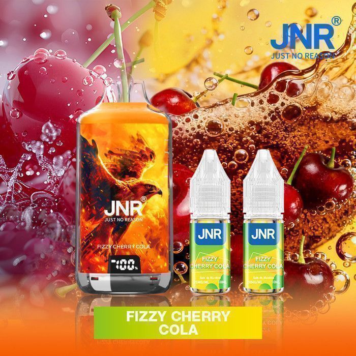 JNR Falcon X 28000 Rechargeable avec 2x10ml E-liquide 20mg Saveur Fizzy  Cherry Cola Cola Cerise Frais