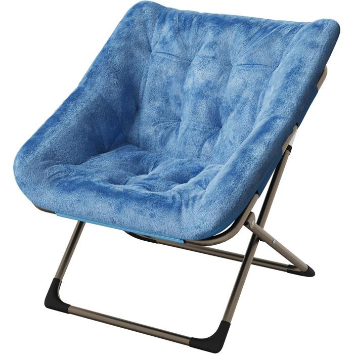 Fauteuil Cocooning-TOYS S-Fauteuil Relax/SALON/Confortable-avec Pied Métal- BLEU