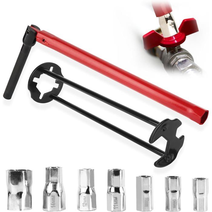 8-17 mm Outil Spécial pour Robinet de Lavabo Clé de Robinet Jeu de Clés pour Écrou de Robinet Cle pour Robinet Evier
