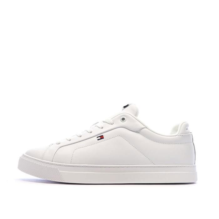 Tommy Hilfiger Baskets Blanches Homme Tommy Hilfiger Icon Court Lth Flag