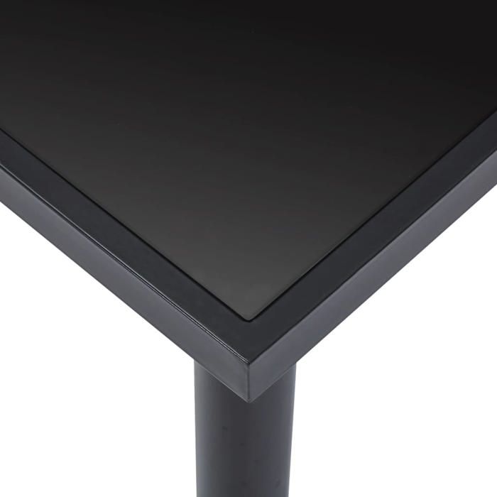 ShieldPro®Table cuisine(Rectangle)SOLOMONNoir Table à manger - FAFA-TOP - Meuble de salon - Noir 160x80x75 cm Verre trempé 1985036