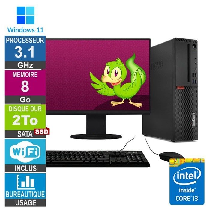 Acheter Lenovo M720s i3-8100t 3.10GHz 8Go/2To SSD Wifi W11 + Ecran 22 Reconditionné - 591,38 € Lenovo M720s i3-8100t 3.10GHz 8Go/2To SSD Wifi W11 + Ecran 22 Reconditionné - Lenovo reconditionné disponible sur Cdiscount Seconde Vie