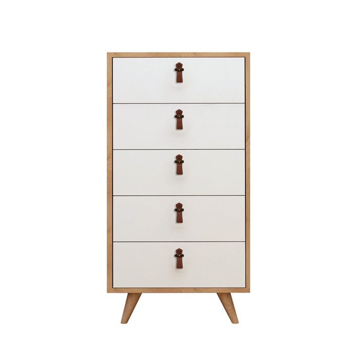 Commode en bois Frenzu - 50 x 40 x 103 cm - Blanc Commode en bois Frenzu - 50 x 40 x 103 cm - Blanc