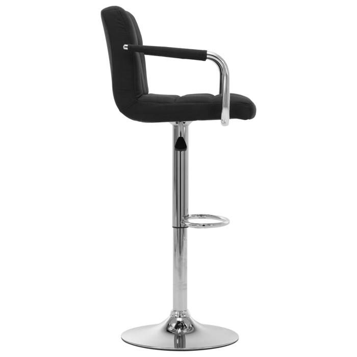 Tabourets Cuisine - Noir - Chaises de bar - (2 pcs) - 2 personnes - noir tissu 53x52x(92-112) cm F2137