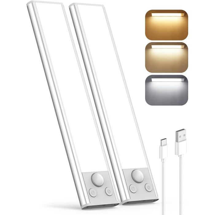 Lampe LED rechargeable sans fil - CACTOSE - Détecteur de mouvement - 3 températures de couleur (2700K 4000K 6000K)
