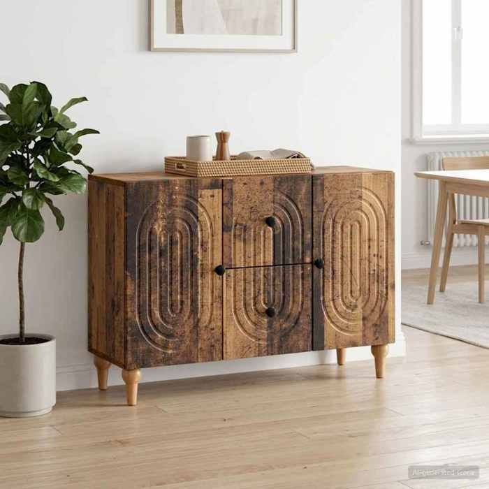 Meuble TV - vidaXL - bois dingénierie - bois ancien - 2 portes - 2 tiroirs - avec poignées - Commode Et Enfilade - 89 x 345 x 60 c