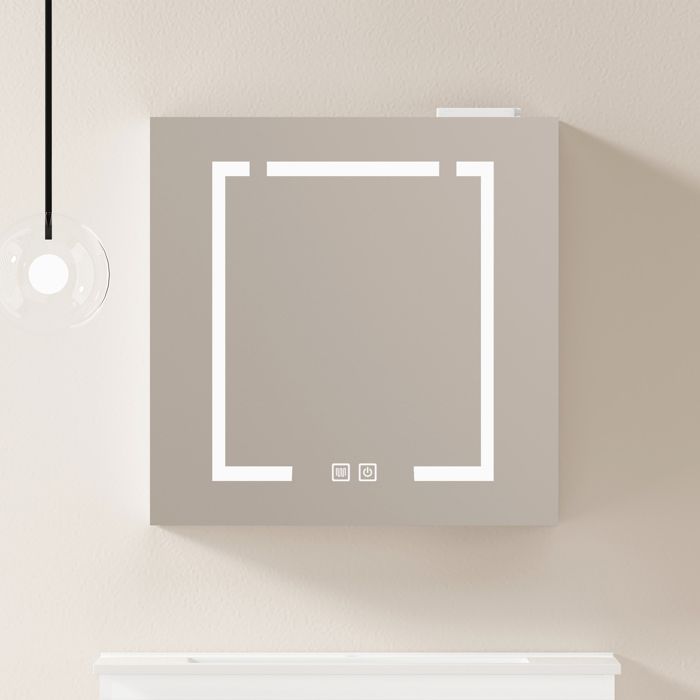 Armoire miroir LED élégante de 60 cm armoire murale avec espace de rangement pour salle de bain salon et chambre à coucher.
