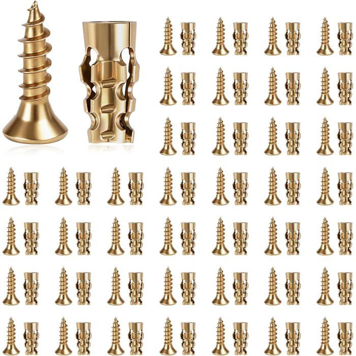 100 Pcs Vis Dexpansion Charnière Réparation Kit Armoire Ancrage Restauration Filet Endommagé Pour Fixation Porte Application Bois
