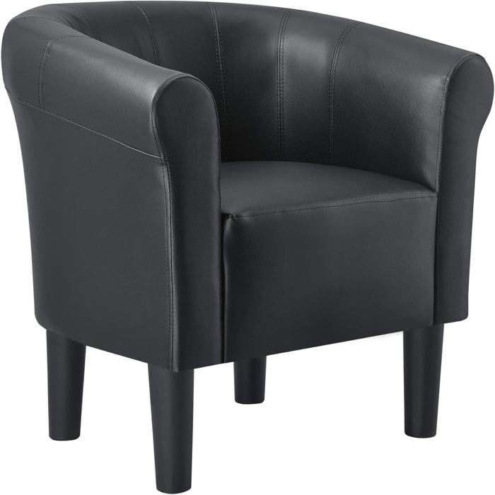 en.casa Fauteuil Club en Similicuir Noir 70 x 70 x 58 cm Design Rétro pour Salon en.casa Fauteuil Club en Similicuir Noir 70 x 70 x 58 cm Design Rétro pour Salon