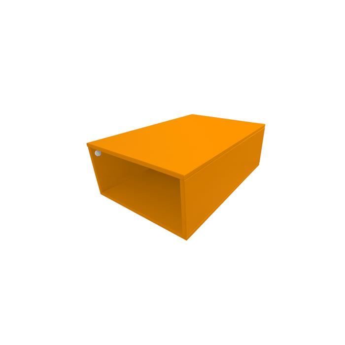 cube de rangement bois profondeur 75 cm - couleur - orange