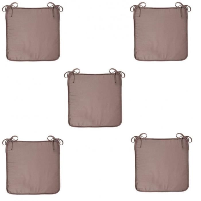 Galettes De Chaise De Jardin 40x40x5cm Gris - 2 Coussins Intérieur Extérieur Déhoussables Et Lavables