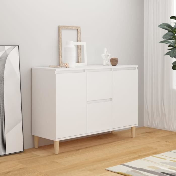 Buffet bas - AKOZON - Blanc - Porte(s) et tiroir(s) - Elégance - Chic - 1035x35x70 cm