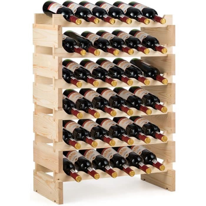 COSTWAY Casier à Vin, Etagère à Vin de 36 Bouteilles, Porte-vins et Etagère  de Présentation à 6 Couches, 63,2 x 28 x 85,5 cm - La cave Cdiscount
