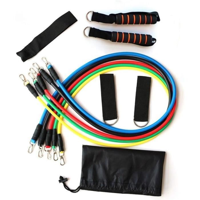 Bandres De Résistance Fitness 4 Tubes Avec Poignées - Élastique Musculation, Yoga, étirement - Portable Pour Maison, Voyage - Pour Débutants Et Femmes