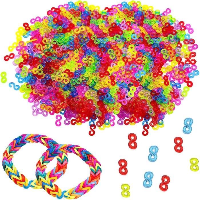Kit Loom Bands - 600 Élastiques + 25 Clips En S + 1 Crochet - Multicolore - Fabrication De Bracelets, Accessoires - Enfant 6 Ans+
