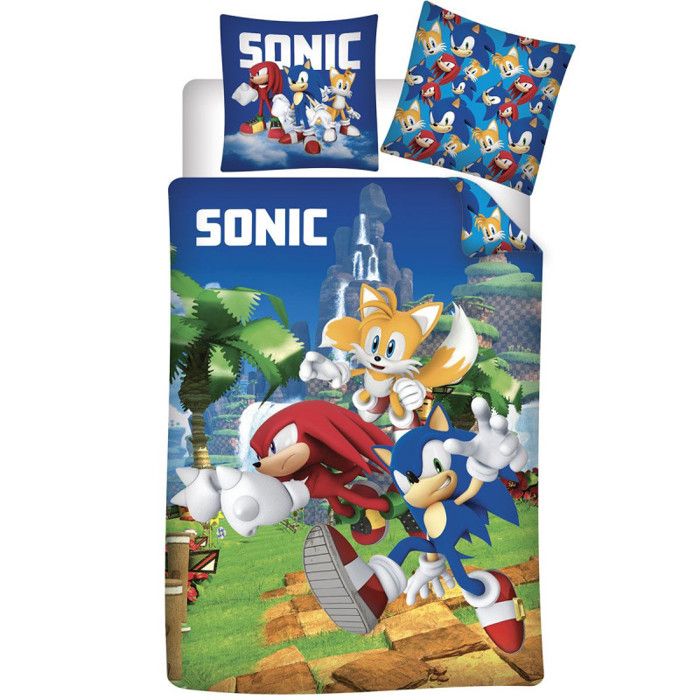 Parure de couette 140 x 200  Sonic Heros  Microfibre / 100% Polyester