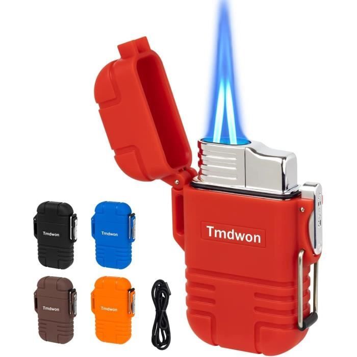 SPORWAY Briquet Tempête Or - Flamme Jet Puissante Anti-Vent, Rechargeable, Étanche, Parfait Pour Camping, Barbecue Et Extérieur