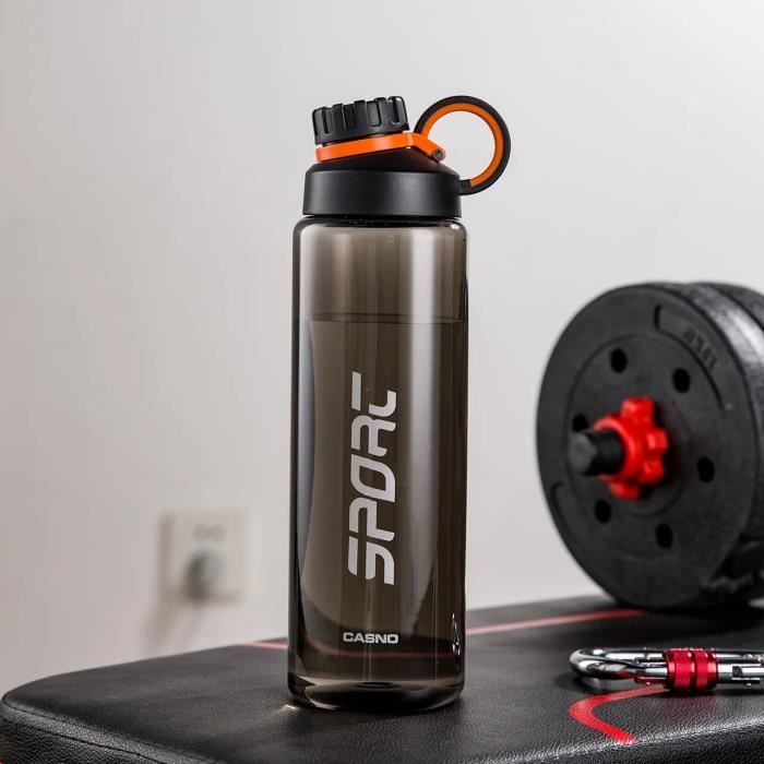 Gourde De Sport 1 Litre - Motivations Imprimées, étanche, Avec Paille - Pour Gym