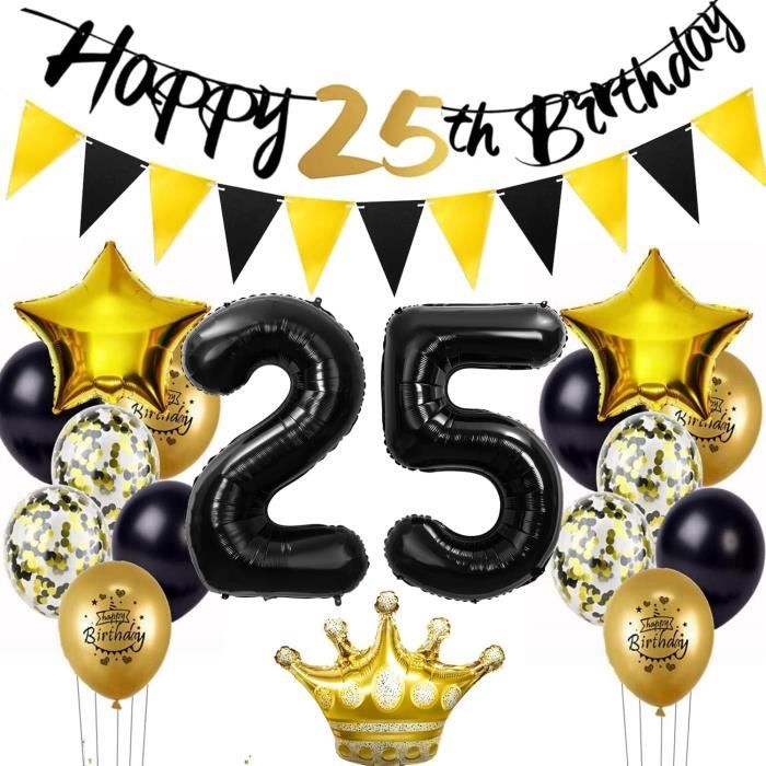 127 Pièces Noir Doré Argenté Ballons Guirlande, Noir Ballons Anniversaire  pour Homme Décoration de Fête D'anniversaire, Diplômé - Cdiscount Maison