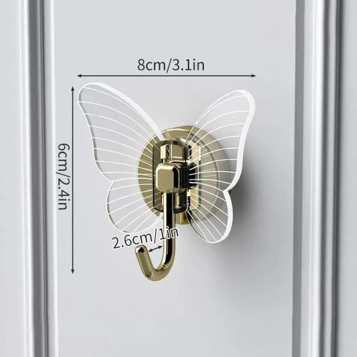 Lot De 4 Crochets Muraux Auto-Adhésifs – Acier Inoxydable, 8 Kg Max, Sans Perçage – Salle De Bain, Cuisine, Entrée
