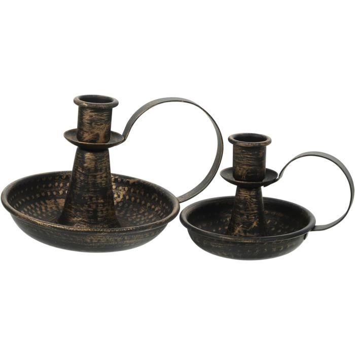 Bougeoir Vintage En Métal - Plateau De Base Pour Bougies Pilliers (15,7 X 15,7 Cm)