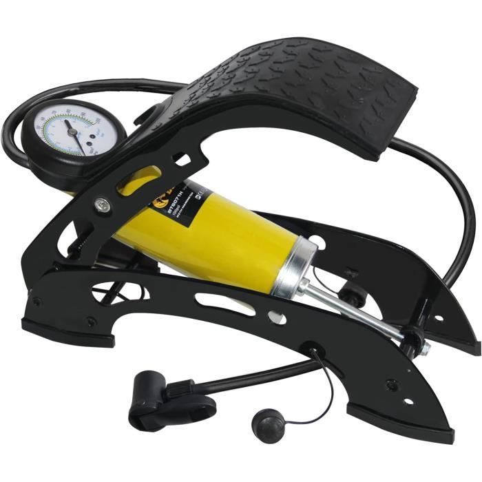 Pompe à Vélo pour Toutes les Valves avec Manomètre - Mini Pompe à Pied de Vélo e Pompe à Vélo pour Toutes les Valves avec Manomètre - Mini Pompe à Pied de Vélo e