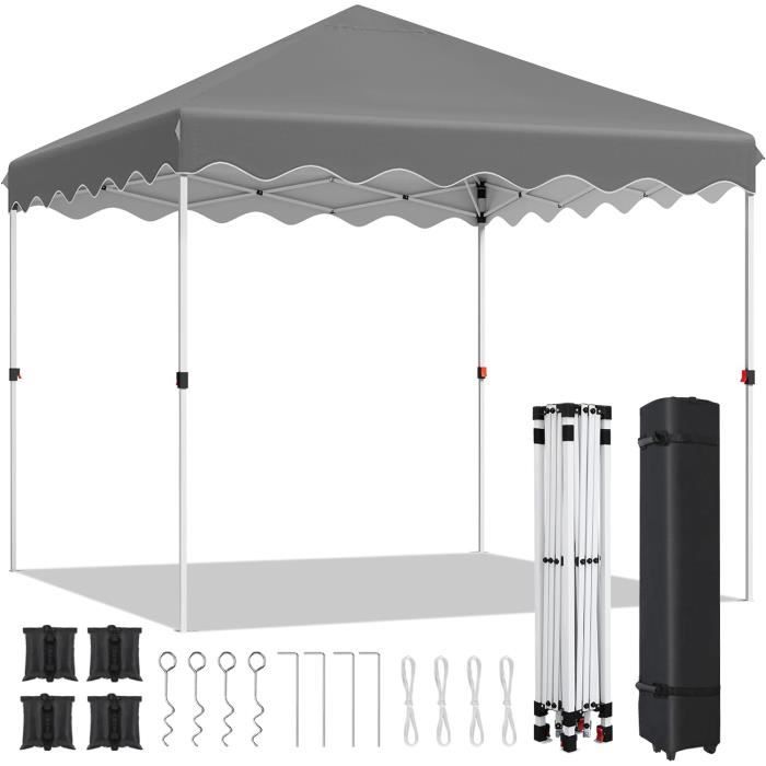 Tonnelle De Jardin Sekey 3x3m Pop-Up - Installation Rapide Une Personne - Imperméable Avec Sacs De Sable
