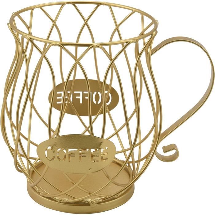 Support pour capsules de café, panier de rangement en fil métallique Support pour capsules de café, panier de rangement en fil métallique