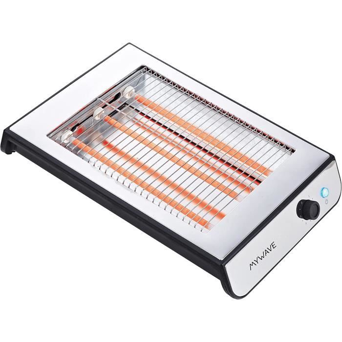 SEEDEEM Grille-pain en acier inoxydable à 4 tranches avec écran LCD, 7