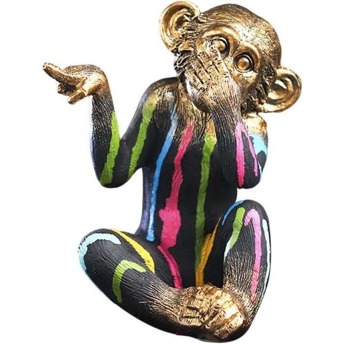 Statue de Singe Animal Statuette résine Artisanat Sculpture Miniature