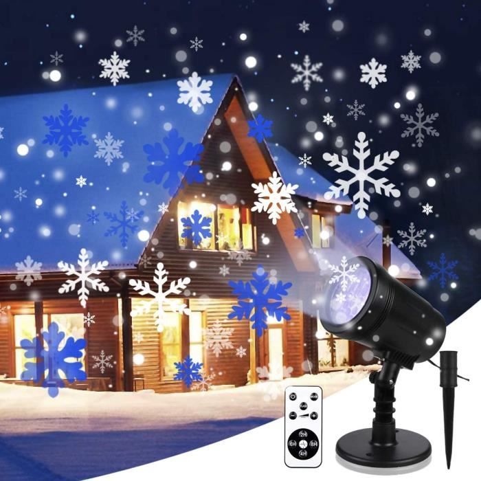 Projecteur Flocons De Neige Avec Télécommande - Éclairage Noël Intérieur/extérieur - IP44 étanche - Câble 5m