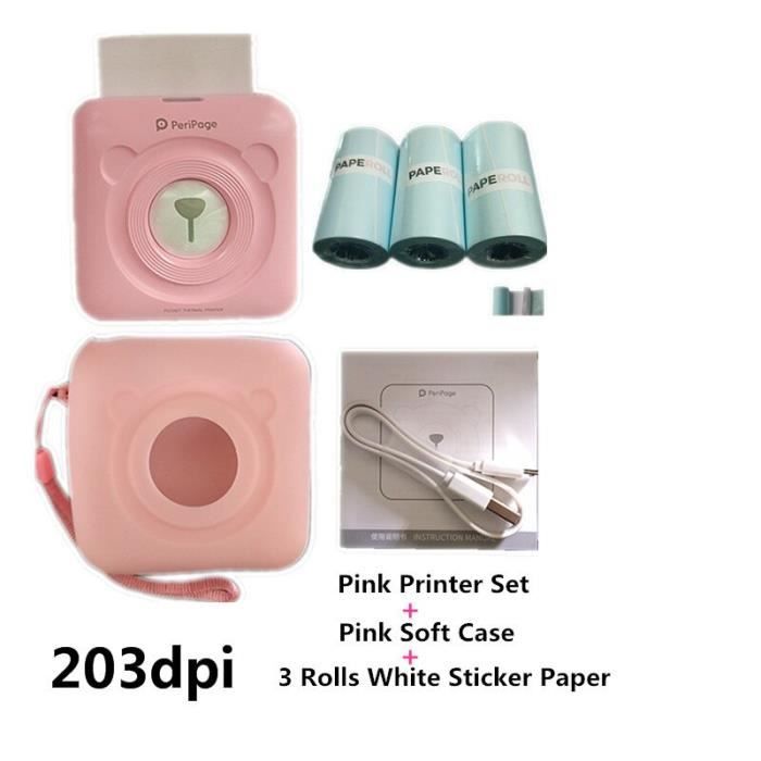 Mini Imprimante Thermique PeriPage A6 Bluetooth + USB – Portable, Sans Encre, Idéale Pour Étudiants & Notes