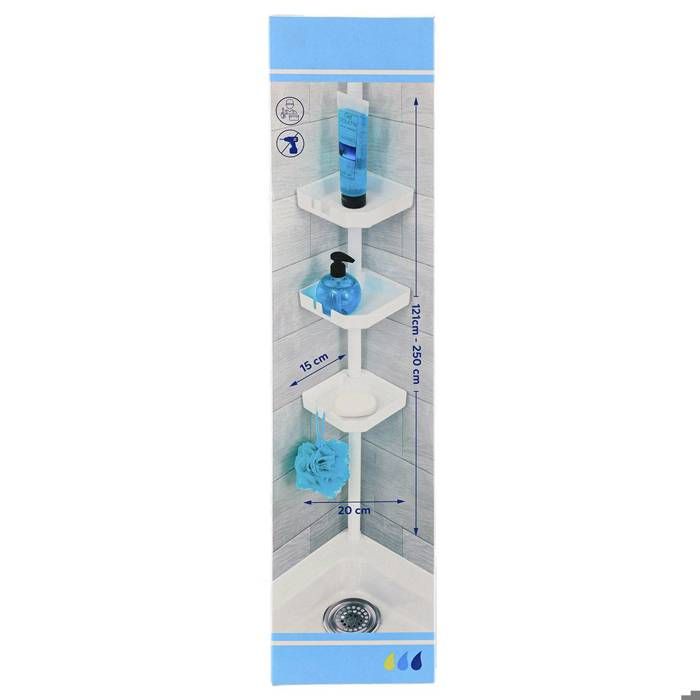 COLONNE TELESCOPIQUE TUBE METAL + 3 ETAGERES PS - BLANC - Tendance COLONNE TELESCOPIQUE TUBE METAL + 3 ETAGERES PS - BLANC - Tendance
