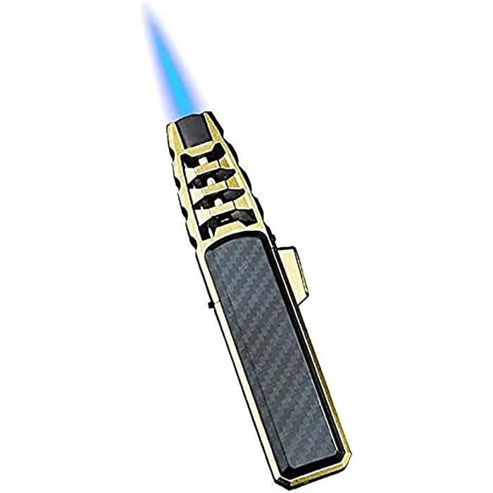 PROMISE Briquet Torche Triple Jet Rechargeable Butane - Coupe-Vent Avec Poinçon Cigare Gunmetal