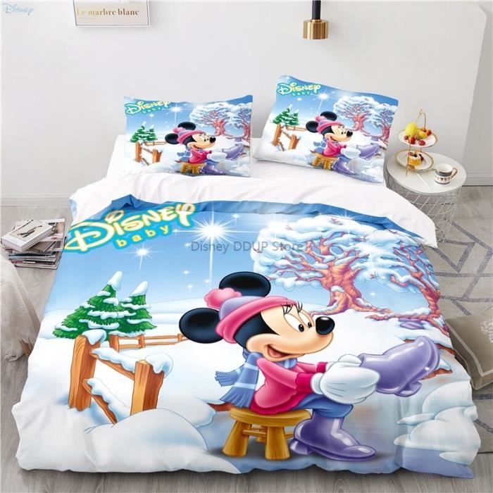 Guo 701 Parure De Lit Dessin Anime Disney Pour Bebe Ensemble De Literie Violet Mickey Mouse Housse De Taille 0x0cmx1 Cdiscount Maison