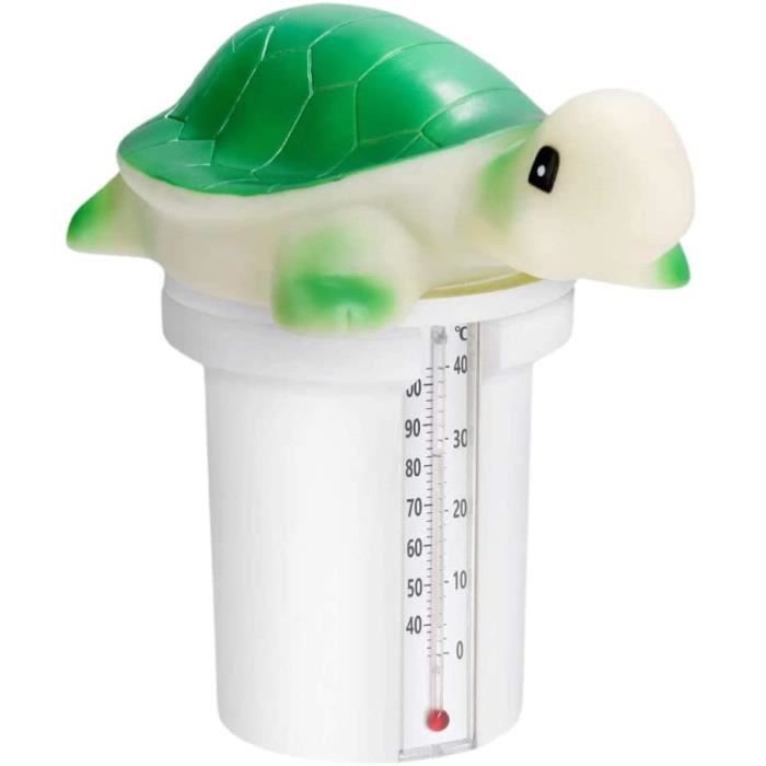 Distributeur De Chlore Flottant Pour Piscine Avec Thermomètre Intégré (Fahrenheit Et Celsius)