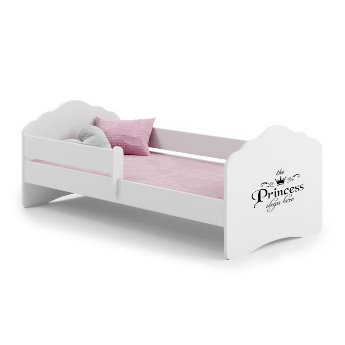 Lit enfant FALA 140x70 cm - sommier + matelas + barrière de sécurité
