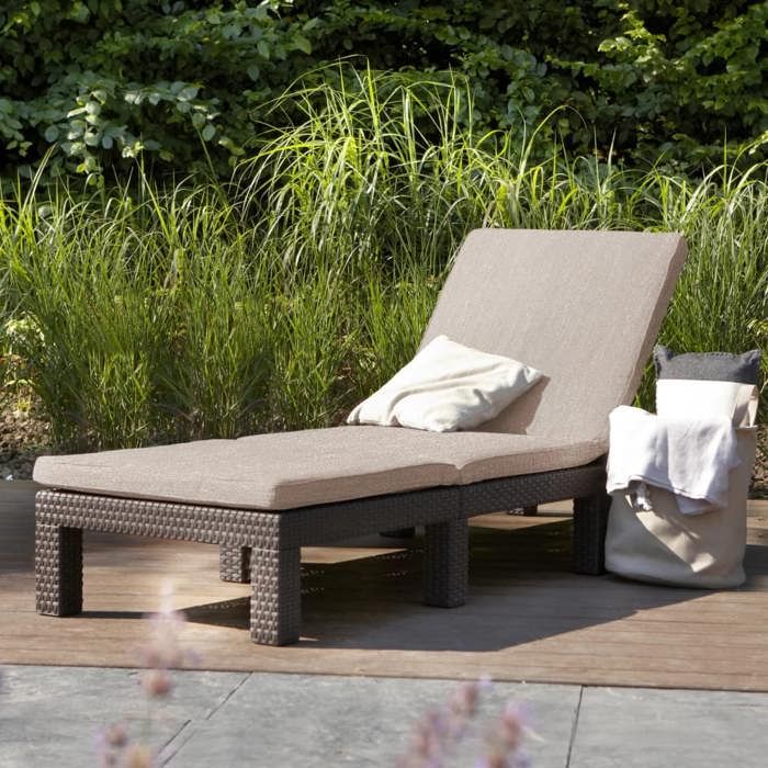Keter Chaise longue avec coussin Daytona Marron 441307 Keter Chaise longue avec coussin Daytona Marron 441307